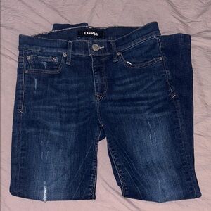 Express Stretch Super Skinny Mid Rise Denim Jeans